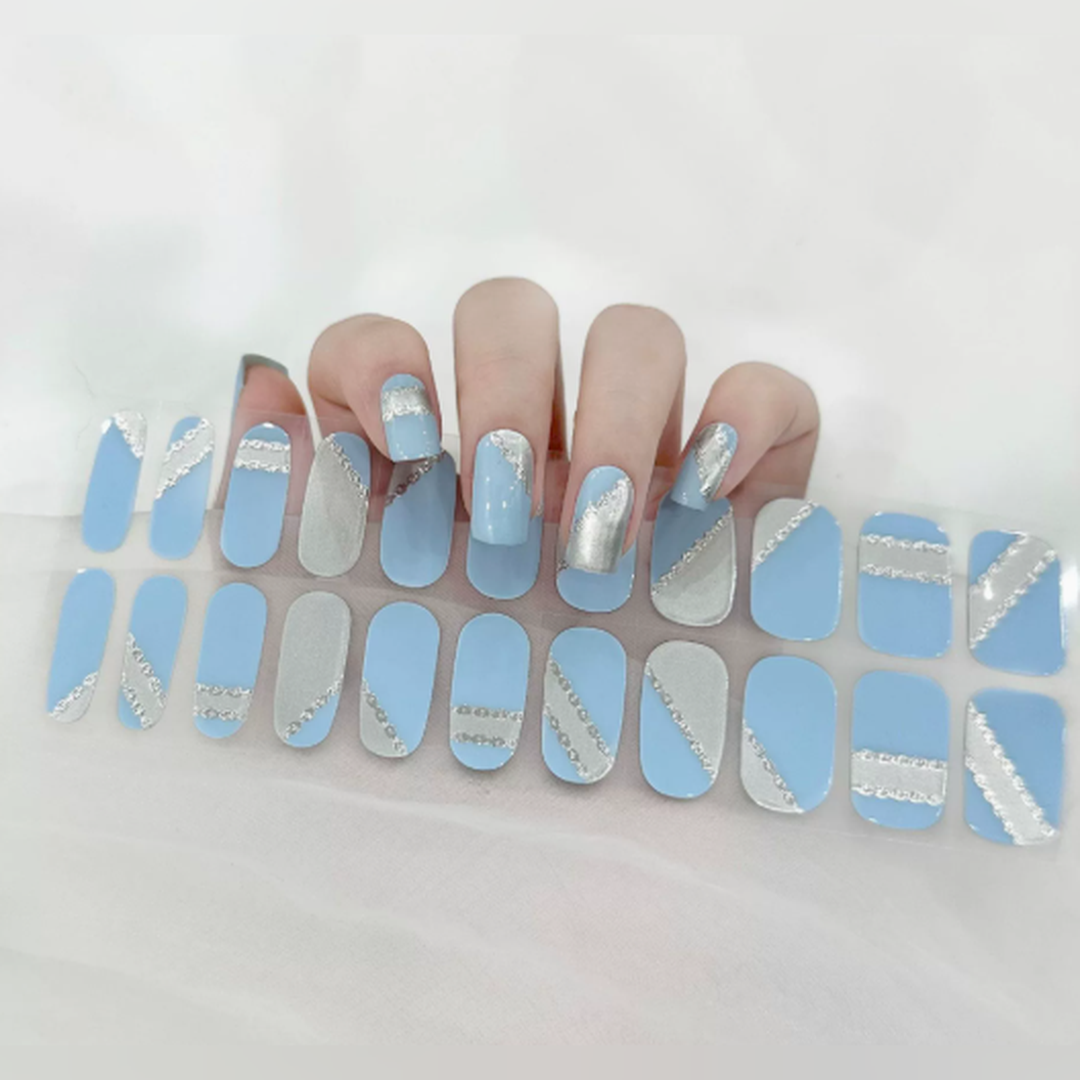 Vairely Ice Blue Silver Lines