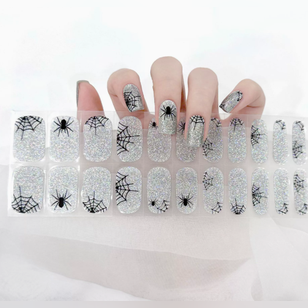 Vairely Silver Spider Glitter