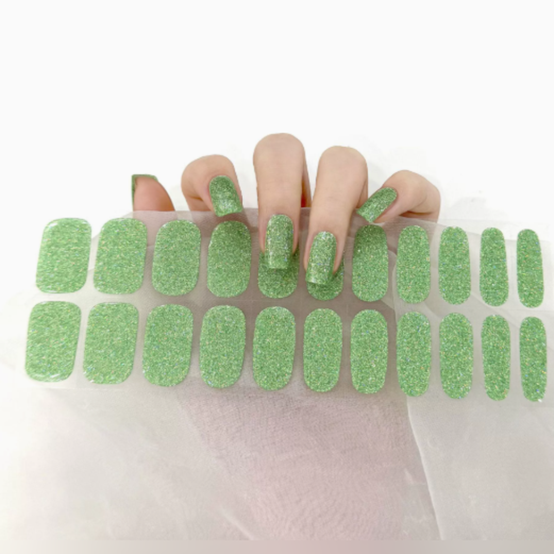 Vairely Spring Green Glitter